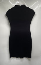 Load image into Gallery viewer, Zara Womens Black Short Cap Sleeve Stretch Mock Neck Mini Dress Size M