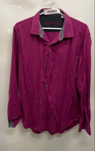 Load image into Gallery viewer, Robert Graham Mens Berry Cotton Long Sleeve Classic Fit Button-Up Shirt Size L