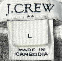 Load image into Gallery viewer, J. Crew Womens White Black Striped Print Long Sleeve Pullover Sweatshirt Size L