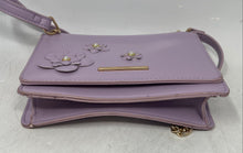 Load image into Gallery viewer, Aldo Womens Purple Inner Pockets Flap Shoulder Crossbody Bag