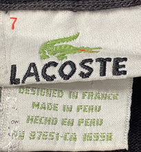 Load image into Gallery viewer, Lacoste Mens Black Multicolor Striped Short Sleeve Spread Collar Polo Shirt Sz 7