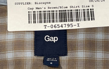 Load image into Gallery viewer, Gap Mens Brown White Plaid Long Sleeve Regular Fit Button-Up Shirt Size S