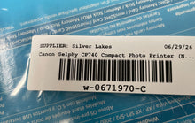 Load image into Gallery viewer, Canon White Selphy CP740 Portable Compact Digital Photo Printer Not Tested