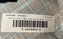 Load image into Gallery viewer, Calvin Klein Mens Gray Plaid Print Short Sleeve Button-Up Shirt Size XL