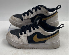 Load image into Gallery viewer, Authentic Nike Kids Air Jordan 1 Low White Black Leather Sneakers Shoes Size 12C