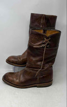 Load image into Gallery viewer, Loblan Mens Brown Leather Round Toe Mid-Calf Riding Boots Size 40