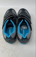 Load image into Gallery viewer, Flywheel Fly Fierce Womens Black Gray Blue Professional Cycling Shoes Size 37