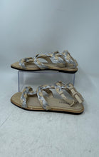 Load image into Gallery viewer, Serena Uziyel Womens Ronda Beige Silver Braided Ankle Strap Sandals Size EUR 39