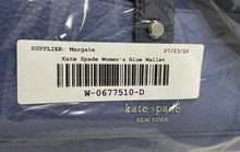 Load image into Gallery viewer, Kate Spade New York Womens Leila Blue Leather Medium L-Zip Wristlet Wallet