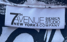 Load image into Gallery viewer, 7th Avenue New York & Company Womens White Black Long Sleeve Blouse Top Size XL
