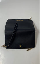 Load image into Gallery viewer, Michael Kors Womens Black Zipper Credit Card Slots Wristlet Wallet