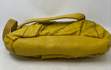 Load image into Gallery viewer, Fossil Womens Yellow Leather Charm Zipper Detachable Strap Shoulder Handbag
