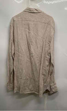 Load image into Gallery viewer, Boggi Milano Mens Brown Beige Striped Linen Long Sleeve Button-Up Shirt Size XXL
