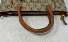 Load image into Gallery viewer, Adrienne Vittadini Womens Brown Monogram Print Top Handle Satchel Bag