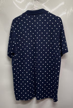 Load image into Gallery viewer, Lacoste Mens Blue White Polka Dot Cotton Classic Fit Collared Polo Shirt Size L
