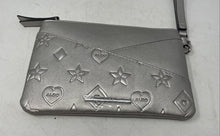 Load image into Gallery viewer, Aldo Womens Silver-Tone Geometric Print Leather Detachable Strap Wristlet Wallet