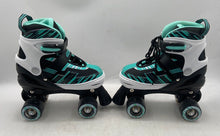 Load image into Gallery viewer, Ecco Unisex Kids Black Mint Green Adjustable Four Wheeled Roller Skates 13C-3Y