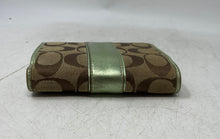 Load image into Gallery viewer, Coach Womens Brown Signature Print Jacquard ID Window Card Holder Bifold Wallet