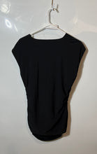 Load image into Gallery viewer, Cache Womens Black Studded Side Ruched V-Neck Blouse Top Size Medium