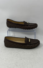 Load image into Gallery viewer, Michael Kors Womens Everett Brown Monogram Moc Toe Slip-On Loafer Shoes Size 9M