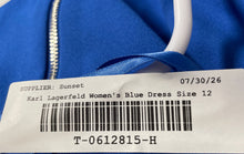 Load image into Gallery viewer, Karl Lagerfeld Womens Blue Short Sleeve Round Neck Mini Dress Size 12