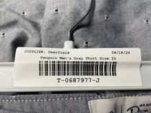 Load image into Gallery viewer, Penguin Mens Gray Geometric Embroidered Slash Pocket Chino Shorts Size 33