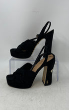 Load image into Gallery viewer, Sam Edelman Womens Kristen Black Suede Knotted Block Heel Platform Sandals Sz 6