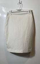 Load image into Gallery viewer, Express Womens White Black Pinstripe Back Zip Straight & Pencil Skirt Size 0