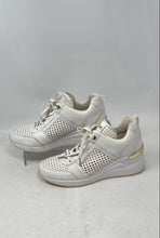Load image into Gallery viewer, Michael Kors Womens Georgie White Leather Weave Lace-Up Sneakers Shoes Size 9M