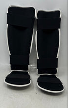 Load image into Gallery viewer, Unisex Adult Black Synthetic Hook And Loop Closure Shin Guards Size S/M