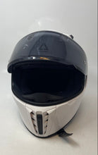 Load image into Gallery viewer, Triangle Mens White Coated Visor Full Face Motorcycle Helmet Size M Stained