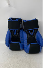 Load image into Gallery viewer, Title Blue Black Adjustable Strap Sporting Equipment Boxing Gloves Pair