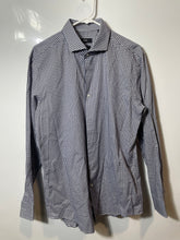Load image into Gallery viewer, Hugo Boss Mens Blue White Plaid Long Sleeve Slim Fit Dress Shirt Size EUR 42