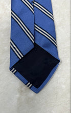 Load image into Gallery viewer, Brooks Brothers Mens Blue And White Striped Keeper Loop Adjustable Pointed Tie