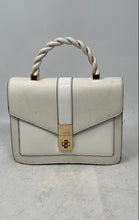 Load image into Gallery viewer, Aldo Womens White Inner Pockets Turn Lock Flap Braided Top Handle Handbag