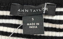 Load image into Gallery viewer, Ann Taylor Womens Black White Striped Long Sleeve Button Front Jacket Size S