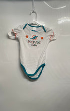 Load image into Gallery viewer, NFL Team Apparel Baby Girls White Miami Dolphins One-Piece Bodysuit Size 18M