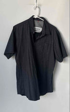 Load image into Gallery viewer, London Fog Mens Black White Printed Collared Short Sleeve Button-Up Shirt Size L