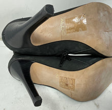 Load image into Gallery viewer, Aldo Womens Gorgeous Periera Black Leather Cone Heel Ankle Booties Size 8