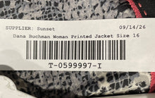 Load image into Gallery viewer, Dana Buchman Womens Gray Snakeskin Print Collared One-Button Blazer Size 16