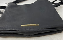Load image into Gallery viewer, Steve Madden Womens Black Pebbled Leather Adjustable Strap Zip Top Crossbody Bag