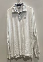 Load image into Gallery viewer, Psycho Bunny Mens White Cotton Spread Collar Long Sleeve Polo Shirt Size 7
