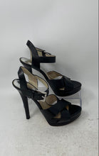 Load image into Gallery viewer, Michael Kors Womens Oksana Black Leather Ankle Strap Platform Sandals Size 7.5M
