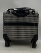 Load image into Gallery viewer, London Fog Unisex Black White Houndstooth Print Retractable Handle Trolley Bag