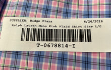 Load image into Gallery viewer, Ralph Lauren Mens Pink Plaid Cotton Long Sleeve Slim Fit Button-Up Shirt Size L