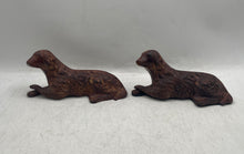 Load image into Gallery viewer, Lot Of 2 Pieces Brown Metal Home Decorative Sitting Dog Figurine Collectible