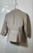 Load image into Gallery viewer, White House Black Market Womens Brown Striped 3/4 Sleeve One Button Blazer Sz 0