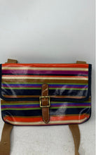 Load image into Gallery viewer, Fossil Womens Multicolor Striped Adjustable Strap Flap Over Lined Crossbody Bag