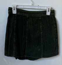 Load image into Gallery viewer, Zara Womens Green Cotton Corduroy Button Front Mini Skirt Size Small