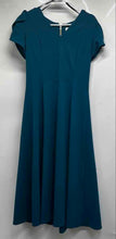 Load image into Gallery viewer, Calvin Klein Womens Dark Teal Short Sleeve Back Zip A-Line Dress Size 6